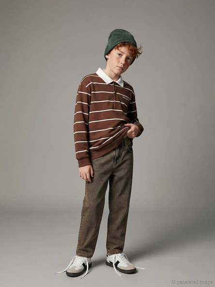 LCW Kids Kahverengi Regular Fit Erkek Çocuk Jean Pantolon ürün görseli 1