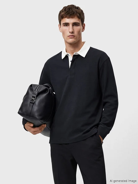 LCW Vision Lacivert Polo Yaka Erkek Sweatshirt ürün görseli 1