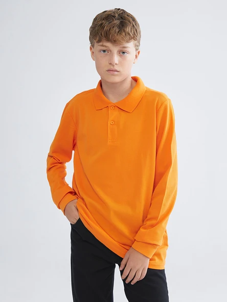 LCW Kids Turuncu Polo Yaka Erkek Çocuk Tişört ürün görseli 1