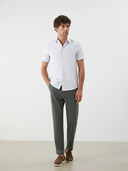 LCWAIKIKI Classic Haki Dar Kalıp Erkek Chino Pantolon ürün görseli 1