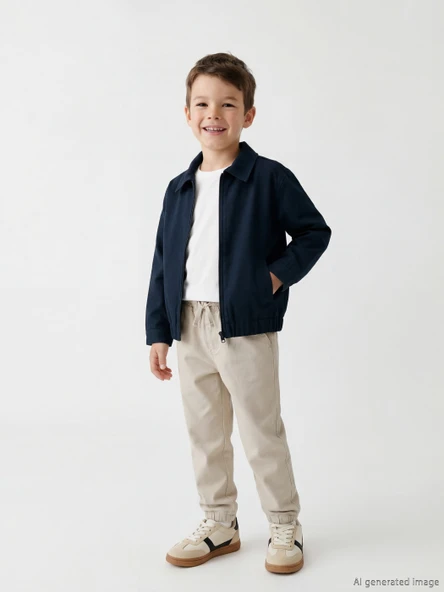 LCW Kids Gri Beli Lastikli Erkek Çocuk Pantolon ürün görseli 1