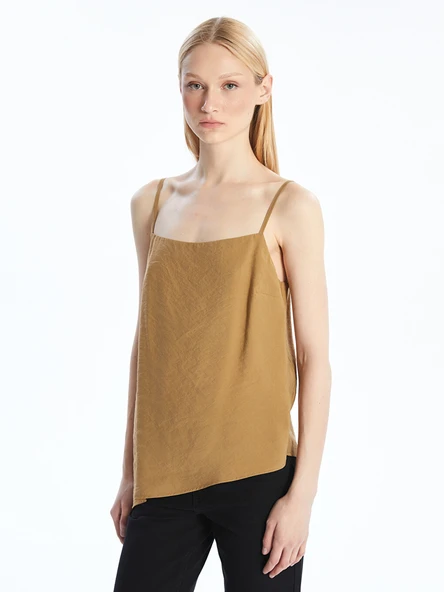 LCW Vision Sarı Kare Yaka İp Askılı Modal Karışımlı Bluz ürün görseli 1
