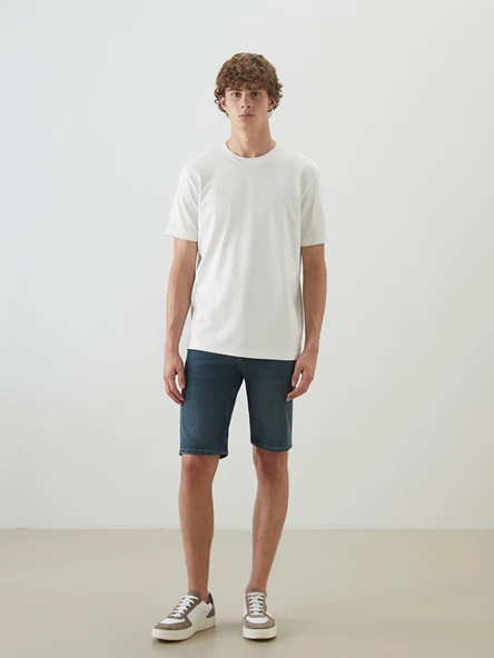 LCW Jeans İndigo Süper Skinny Fit Erkek Jean Şort ürün görseli 1
