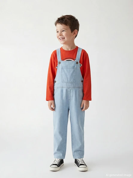 LCW Kids İndigo Erkek Çocuk Jean Salopet ürün görseli 1