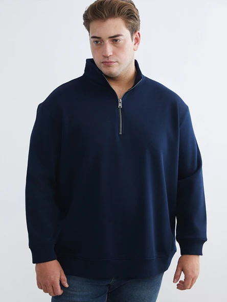LCW Vision Lacivert Dik Yaka Erkek Sweatshirt ürün görseli 1