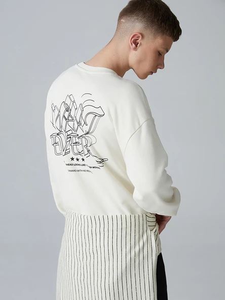 LCW Teen Ekru Bisiklet Yaka Genç Erkek Sweatshirt ürün görseli 1