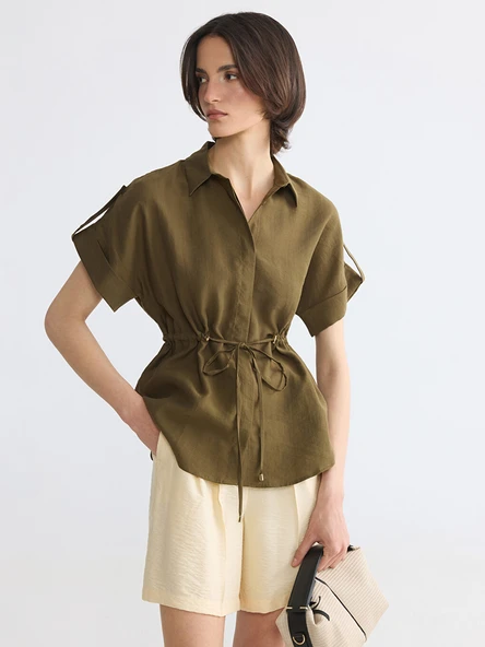 LCW EVERYDAY Yeşil Oversize Kadın Gömlek ürün görseli 1