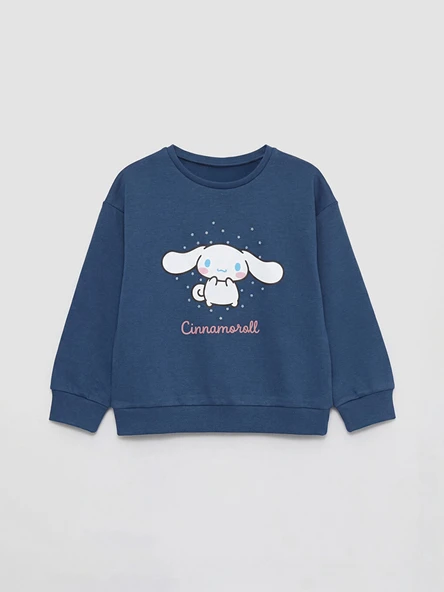 LCW Kids İndigo Cinnamoroll Baskılı Kız Çocuk Sweatshirt ürün görseli 1