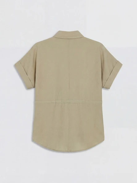LCW EVERYDAY Yeşil Oversize Kadın Gömlek - Resim 6