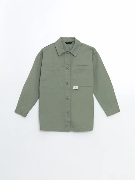 LCW Modest Yeşil Oversize Kadın Gömlek Tunik - Resim 5
