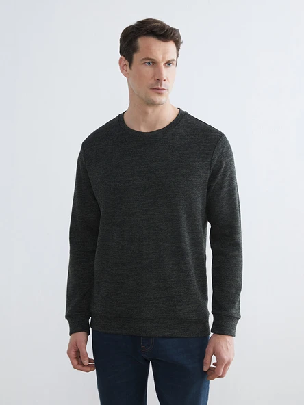 LCWAIKIKI Classic Yeşil Bisiklet Yaka Erkek Sweatshirt ürün görseli 1