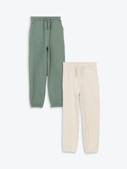 LCW Kids Yeşil Beli Lastikli Erkek Çocuk Jogger Eşofman Alt 2'li ürün görseli 1