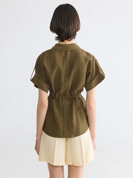 LCW EVERYDAY Yeşil Oversize Kadın Gömlek - Resim 4