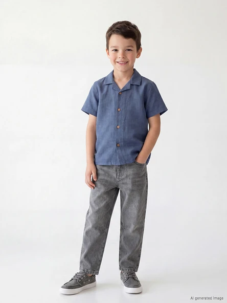 LCW Kids Gri Beli Lastikli Erkek Çocuk Pantolon ürün görseli 1