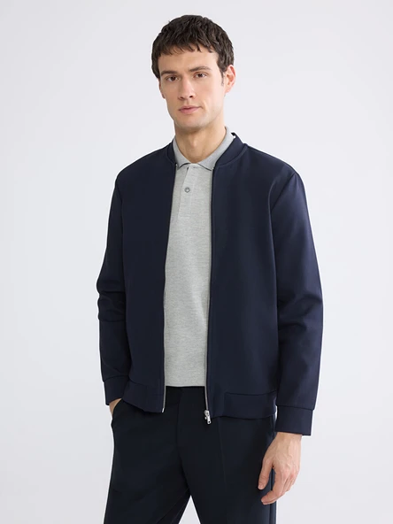 LCW Vision Lacivert Kolej Yaka Erkek Fermuarlı Sweatshirt ürün görseli 1