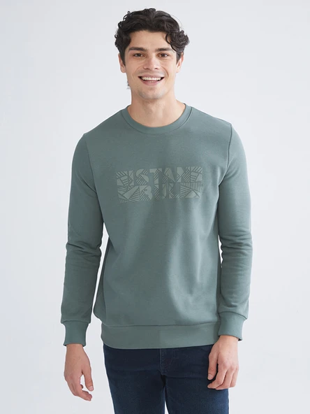 LC WAIKIKI Yeşil Bisiklet Yaka Uzun Kollu Sweatshirt ürün görseli 1