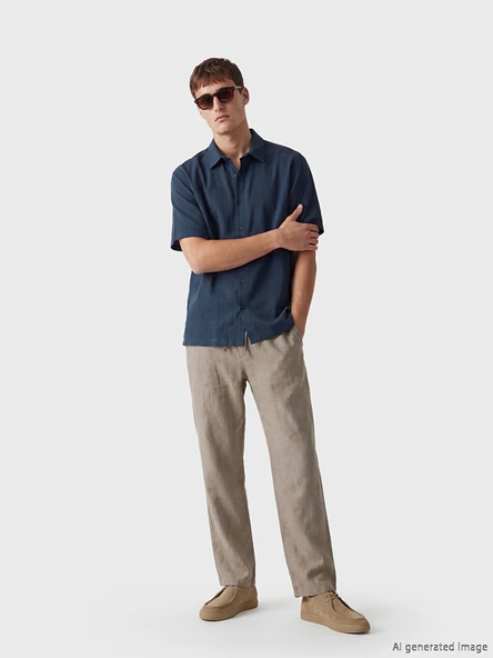LCW Vision İndigo Regular Fit Erkek Gömlek - Resim 2
