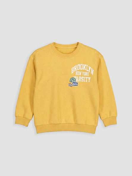 LCW Kids Sarı Baskılı Erkek Çocuk Sweatshirt ürün görseli 1