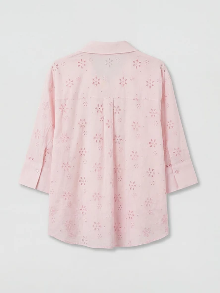 LCW Vision Pembe Oversize Kadın Gömlek - Resim 6