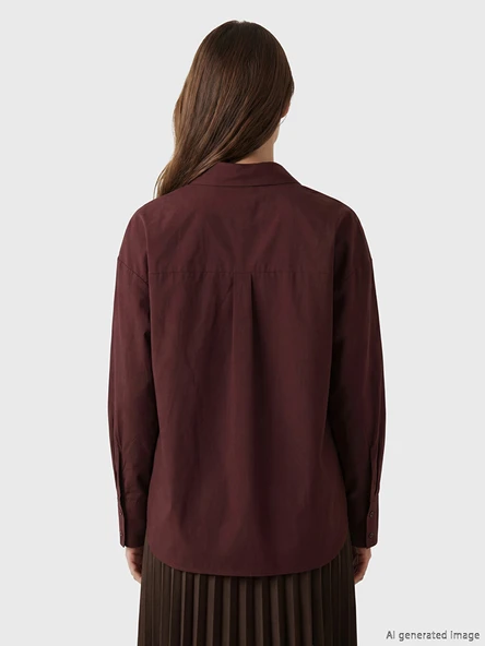LCW Modest Bordo Kadın Gömlek Tunik - Resim 4