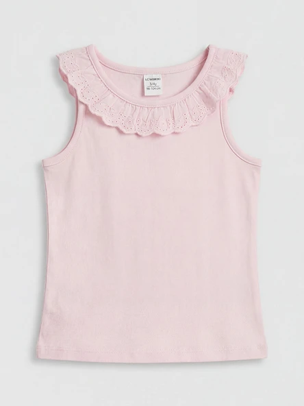 LCW Kids Pembe Bebe Yaka Kız Çocuk Atlet ürün görseli 1