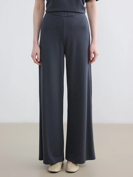 LCW Modest Antrasit Soft Touch Taşlı Kadın Eşofman Altı - Resim 2