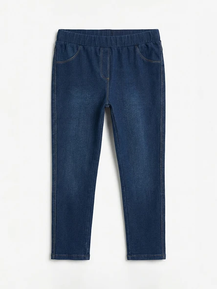 LCW Kids İndigo Süper Skinny Fit Kız Çocuk Jean Görünümlü Tayt ürün görseli 1