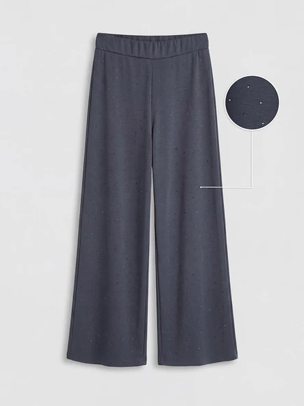 LCW Modest Antrasit Soft Touch Taşlı Kadın Eşofman Altı - Resim 5