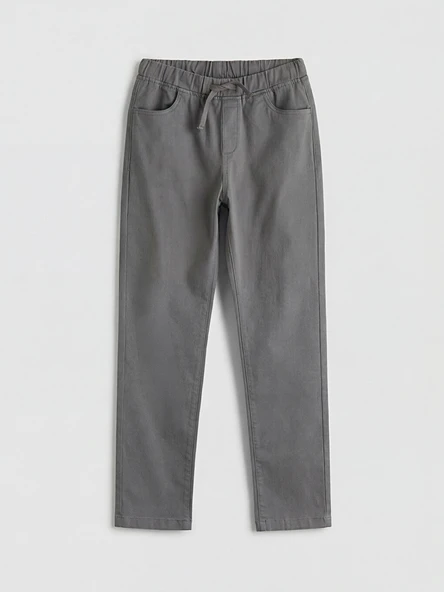 LCW Kids Gri Slim Fit Erkek Çocuk Gabardin Pantolon ürün görseli 1