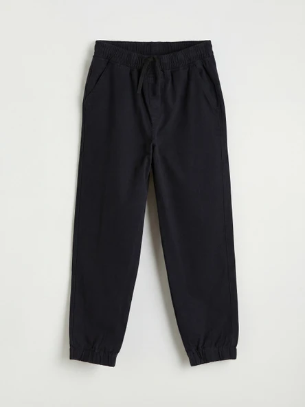 LCW Kids Siyah Beli Lastikli Erkek Çocuk Gabardin Jogger Pantolon ürün görseli 1