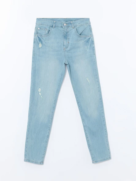 LCW Kids İndigo Beli Ayarlanabilir Lastikli Erkek Çocuk Jean Pantolon ürün görseli 1