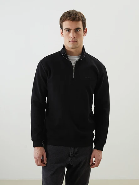 LCW Vision Siyah Dik Yaka Erkek Sweatshirt ürün görseli 1