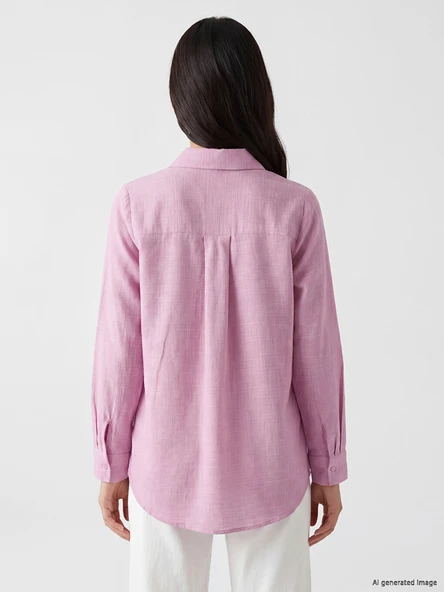 LCW EVERYDAY Pembe Kadın Gömlek Tunik - Resim 4