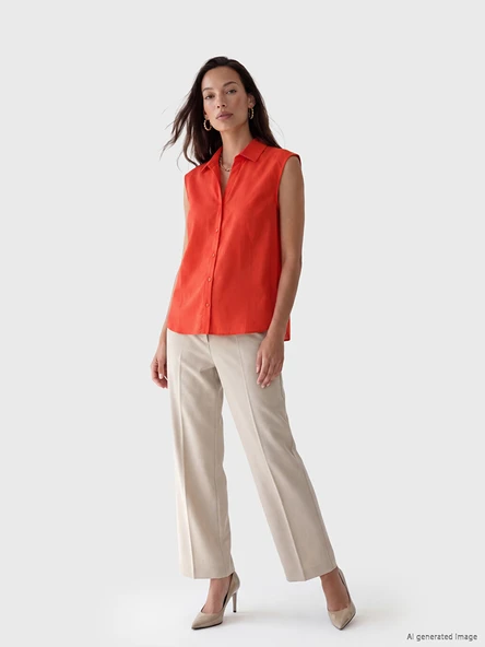 LCW EVERYDAY Kırmızı Regular Fit Kadın Gömlek - Resim 2