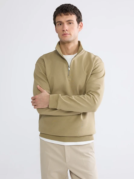 LCW Vision Haki Dik Yaka Erkek Sweatshirt ürün görseli 1