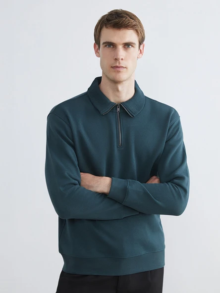 LCW Vision Petrol Dik Yaka Erkek Sweatshirt ürün görseli 1