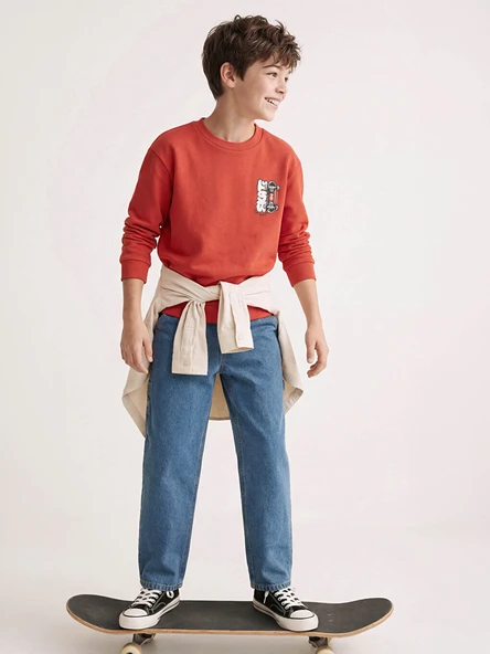 LCW Kids İndigo Loose Fit Erkek Çocuk Jean Pantolon ürün görseli 1