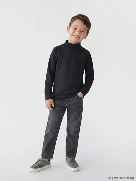 LCW Kids Gri Regular Fit Erkek Çocuk Jean Pantolon ürün görseli 1