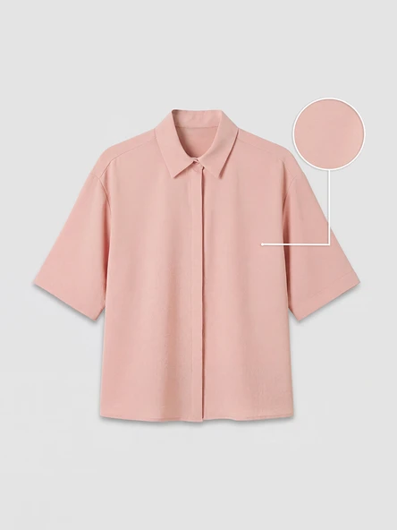 LCW Vision Pembe Oversize Armürlü Kadın Gömlek - Resim 5