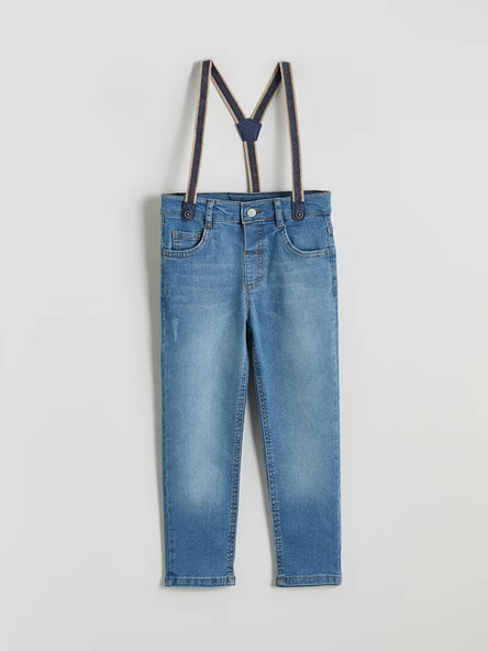 LCW Kids İndigo Askılı Erkek Çocuk Jean Pantolon ürün görseli 1