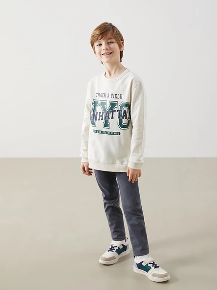 LCW Kids Gri Beli Ayarlanabilir Lastikli Erkek Çocuk Jean Pantolon ürün görseli 1