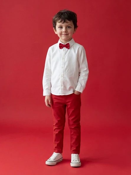 LCW Kids Kırmızı Slim Fit Erkek Çocuk Pantolon ürün görseli 1
