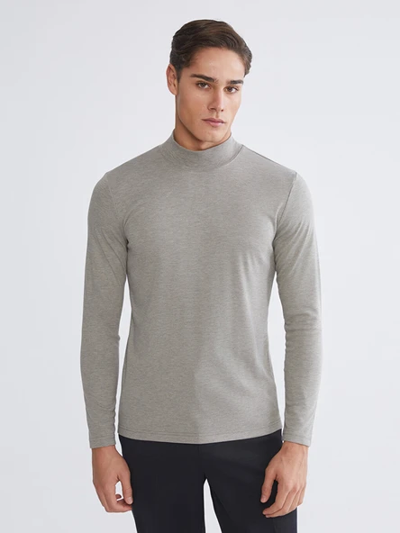 LCWAIKIKI Classic Gri Dik Yaka Erkek Sweatshirt ürün görseli 1