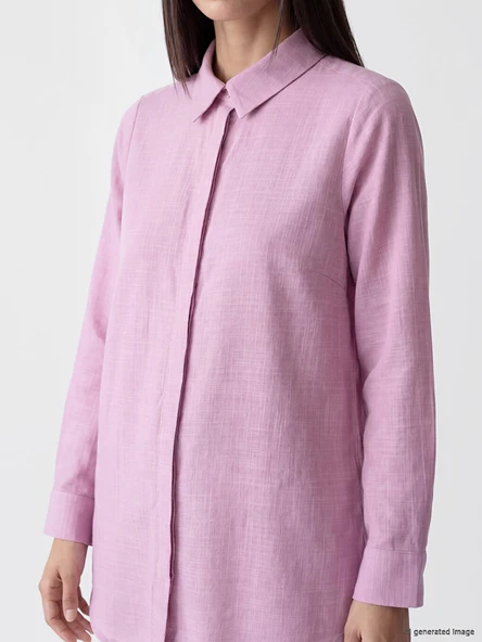 LCW EVERYDAY Pembe Kadın Gömlek Tunik - Resim 3