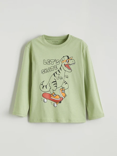LCW Kids Yeşil Baskılı Erkek Çocuk Tişört ürün görseli 1