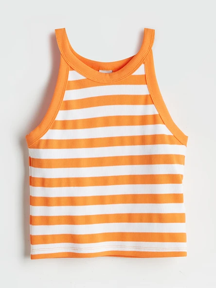 LCW Kids Turuncu Halter Yaka Kız Çocuk Crop Atlet ürün görseli 1