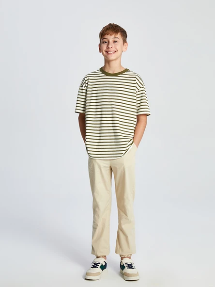 LCW Kids Bej Beli Lastikli Erkek Çocuk Jogger Pantolon ürün görseli 1