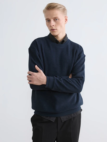 LCW Vision Lacivert Bisiklet Yaka Erkek Sweatshirt ürün görseli 1
