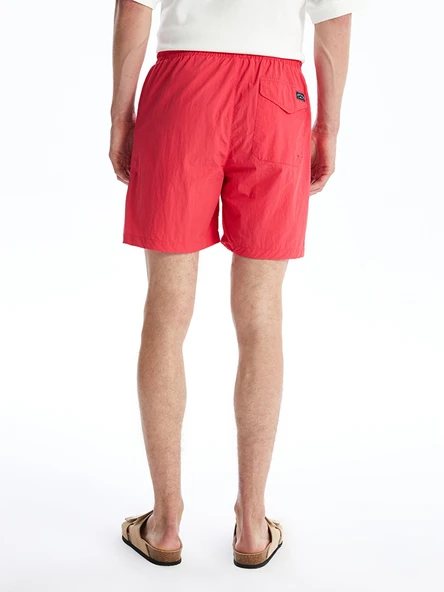 LCWAIKIKI Classic Kırmızı Kısa Boy Basic Erkek Deniz Şortu - Resim 4