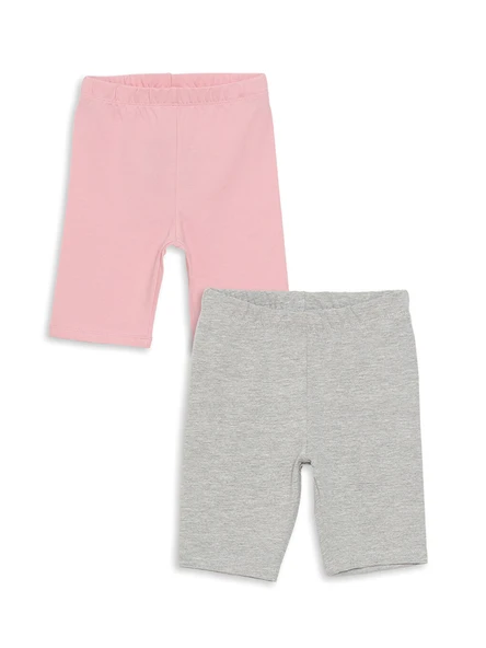 LCW Kids Pembe Beli Lastikli Basic Kız Bebek Kısa Tayt ürün görseli 1